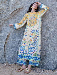 Zizi – Two Piece Block Print Cape Kaftan Set