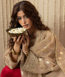 3 Piece Silk Gold Embroidered Suit