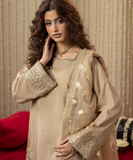 3 Piece Silk Gold Embroidered Suit