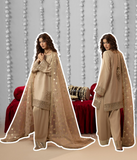 3 Piece Silk Gold Embroidered Suit
