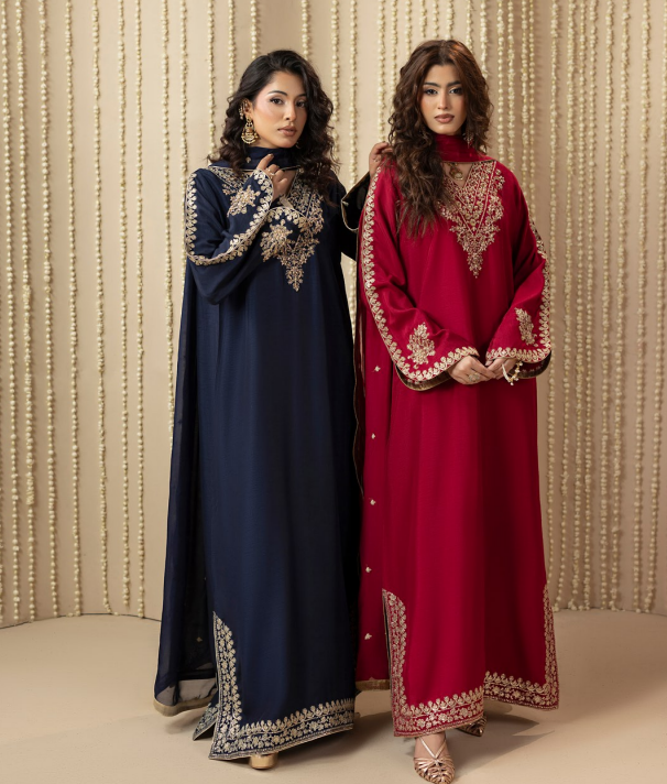 Traditional Embroidered Silk 3 Piece Suit