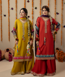 Raw Silk Embroidered 3 Piece Suit