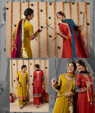 Raw Silk Embroidered 3 Piece Suit