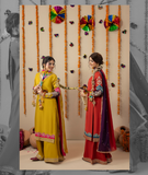 Raw Silk Embroidered 3 Piece Suit