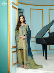 GREEN CHIFFON EMBROIDRED SUIT