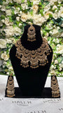 Antique gold chaandbali bridal jewellery set