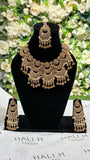 Antique gold chaandbali bridal jewellery set
