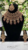 Antique gold and maroon traditional bridal set