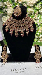 Antique gold and maroon traditional bridal set