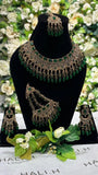antique gold and emerald bridal set