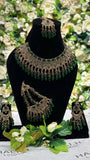 antique gold and emerald bridal set