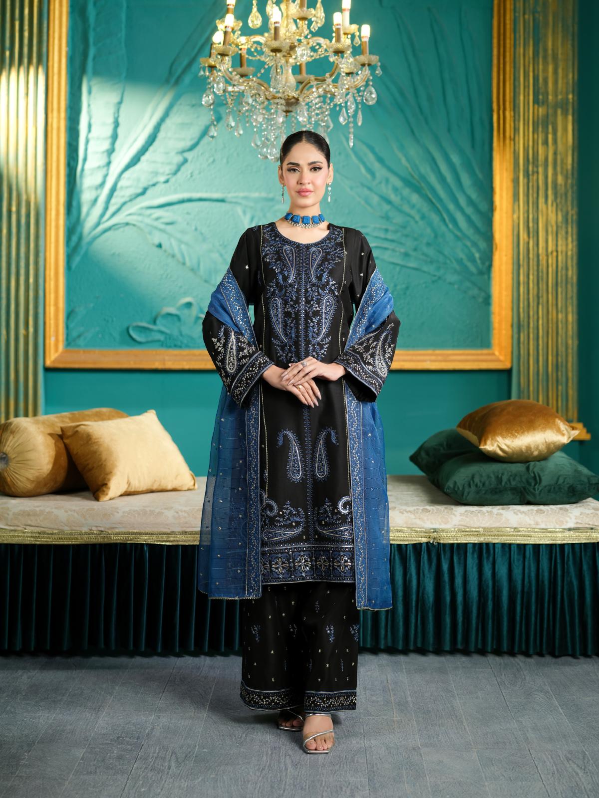 Viscose Midnight Blue Elegance